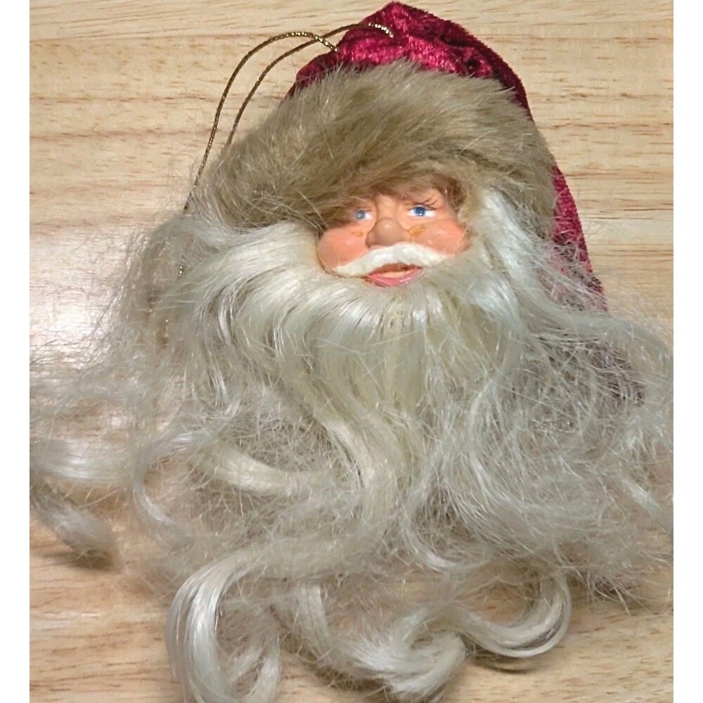 Vintage Santa Claus Christmas Ornament Long Beard Classy Old fashioned Decor
